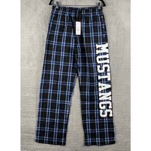 Pennant Sportswear Women's Medium Black Blue Plaid Pattern 100% Cotton PJ Pants